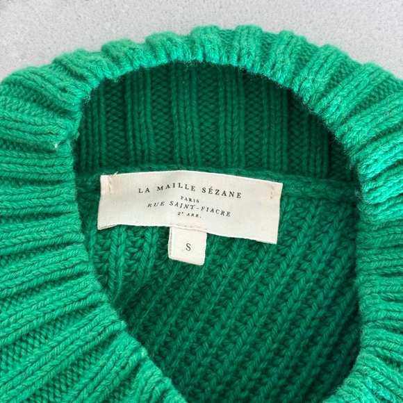 Sezane Green Ribbed Sweater - Picture 5 of 5